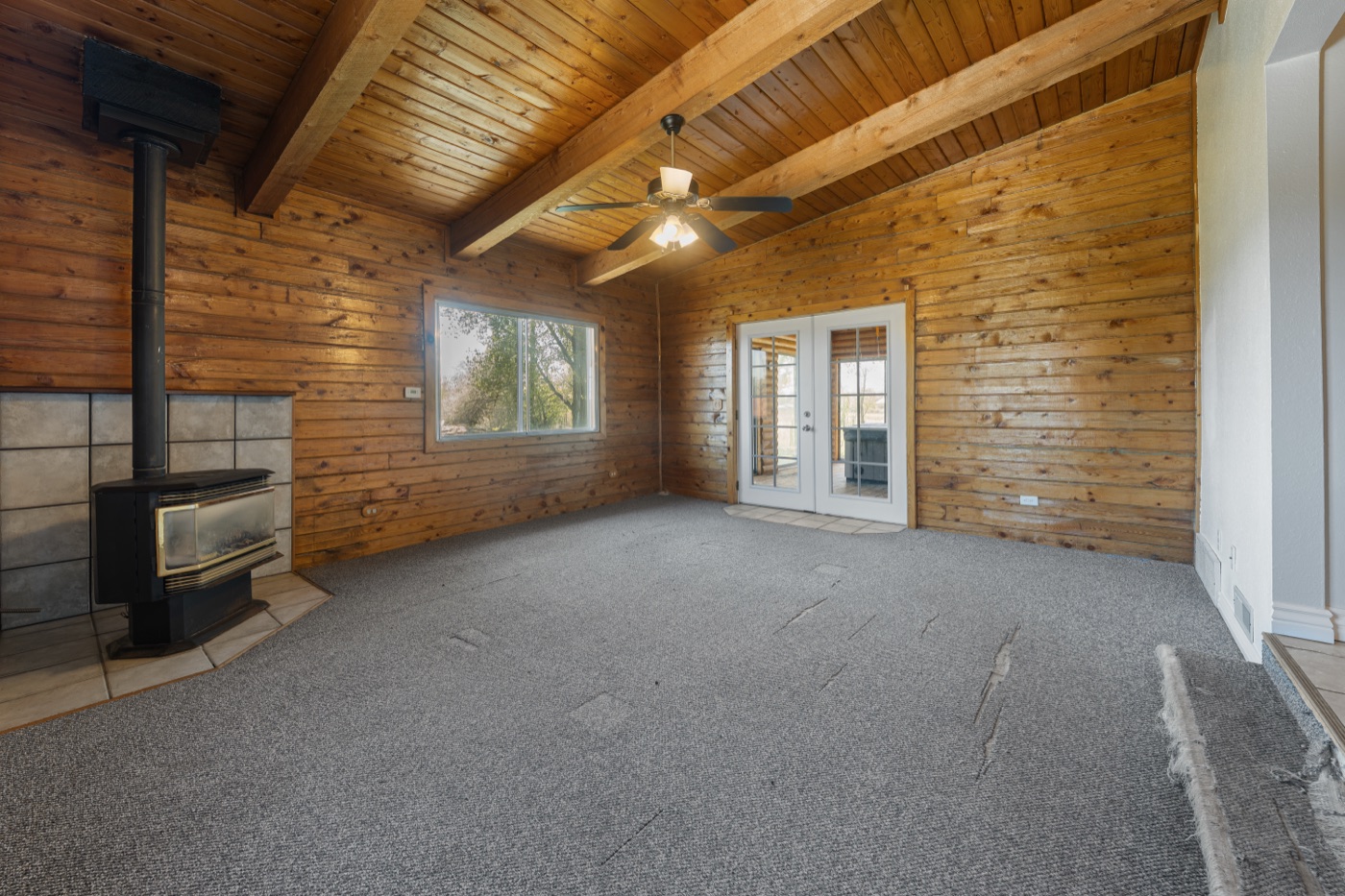 Wood-Walled Family Room